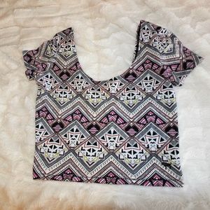 PINK Patterned Crop Top